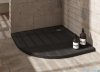 Schedpol Caspar New brodzik półokrągły + syfon 80x80cm Black Stone 3.2333/C/ST